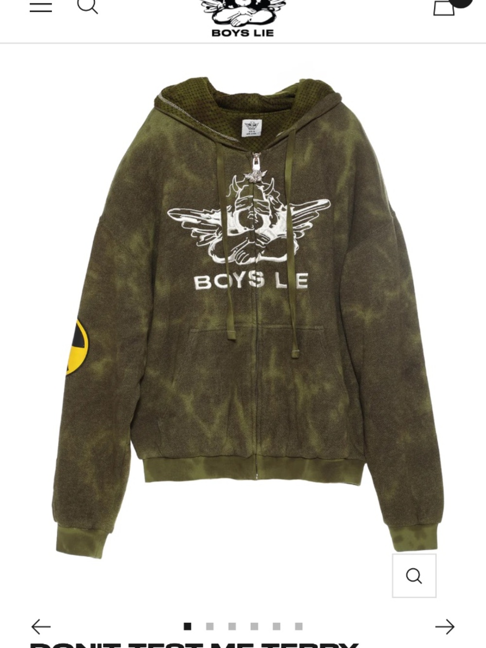 Boys lie zip up